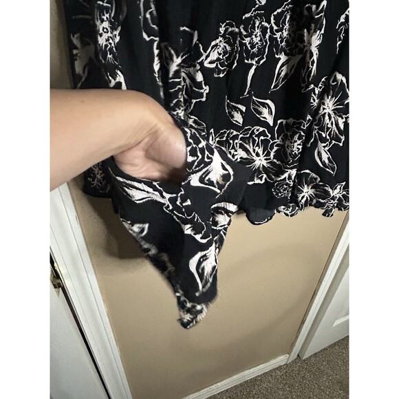 Free People Dress Womens Size Small Snap Out of It Black Floral Tunic Boho - Picture 6 of 12